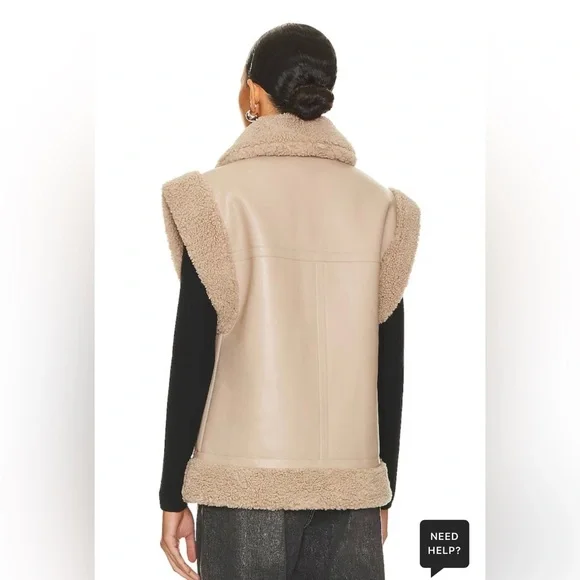 APPARIS Jay faux shearling vest in taupe S - Picture 5 of 8